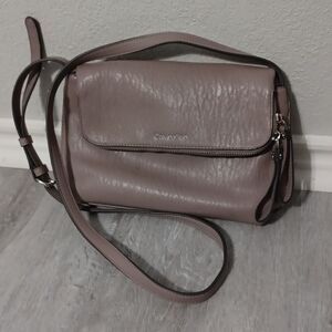 CALVIN KLEIN Tan Elaine Zip Crossbody